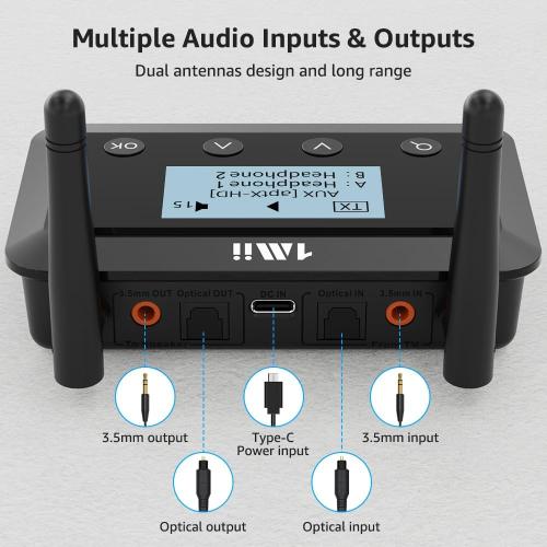 1Mii B03  Bluetooth 5.3 Transmitter Receiver for TV Home Stereo