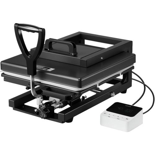 Color light blue VEVOR Hybrid Heat Press, 15 x 15 inch, 8-in-1 Multifunction, Heat Up Fast and Even, All-New Patented Design, Easy to Control, Sublimation Press Machine for T-Shirts/Mugs/Tumblers/Caps/Plates,