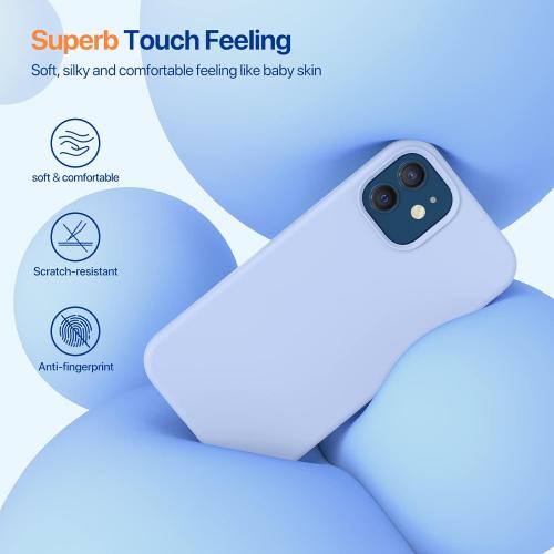 Miracase Compatible with iPhone 12 Case and iPhone 12 Pro Case, Liquid Silicone Gel Rubber Full Body Protection Shockproof Drop Protection Phone Case for iPhone 12/12 Pro 6.1 inch, Clove Purple