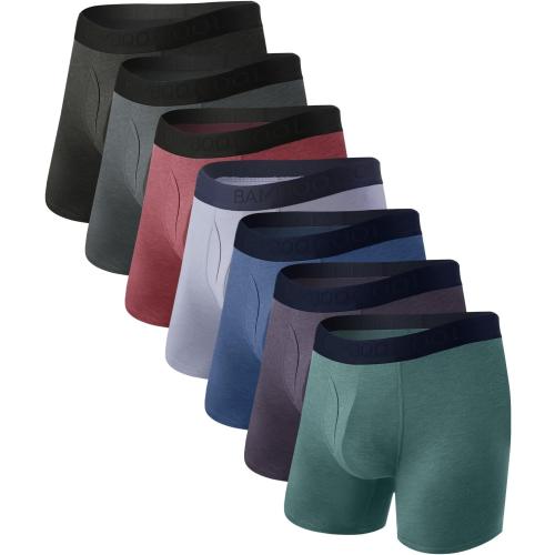 Size m BAMBOO COOL Men's Underwear Breathable Boxer Briefs with Fly Moisture-Wicking Lightweight Underwear 7-Pack