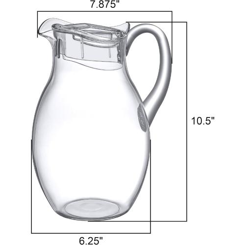 Amazing Abby - Bubbly Grand - 2-Pack Acrylic Pitcher (96 oz), Clear Plastic Water Pitcher with Lid, Fridge Jug, BPA-Free, Shatter-Proof, Great for Iced Tea, Sangria, Lemonade, Juice, Milk, and More