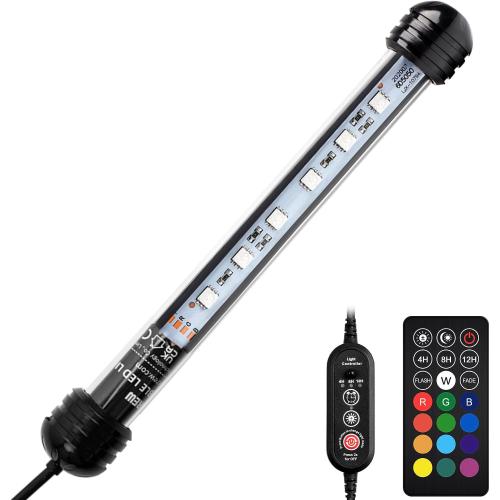 NICREW LED Aquarium Light, 7 Inches Submersible Fish Tank Light, Waterproof Underwater Light with Multicolor Option
