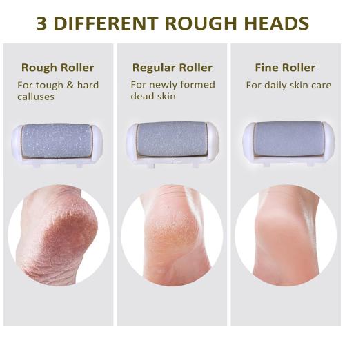 Electric Callus Remover for feet - FSA Eligible - Portable Rechargeable Electric Foot Files with 3 Heads - Pedicure Kit for Dry Dead Hard Cracked Skin