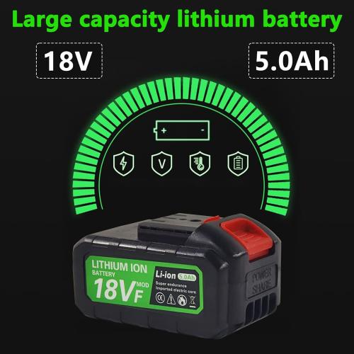 Cordless Grass Trimmer Lawn Mower, BONSBOR Electric Handheld String Strimmer Powered by 18V Lithium-ion Battery, 2 Battery, 2 Blades, 1000W Motor (Lawn Mower)