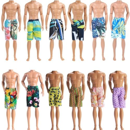 E-TING 10-Item Fantastic Pack = 1 Black-tie Suit with a Shirt Set   3 Sets of Casual Wear Clothes Outfit   1 pc Swim Trunks  5 Pairs Shoes for 12inches boy Doll Random Style