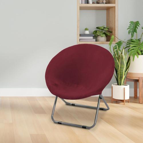 Saucer Chair Cover Seat Protector Only Dustproof, Stretchable Replacement Jacquard Moon Chair Slipcover for Living Room Hotel, Dark Red
