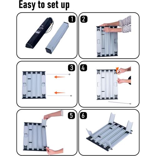 iClimb Ultralight Compact Mini Beach Picnic Folding Alu. Table with Carry Bag, Two Size (Silver - S)