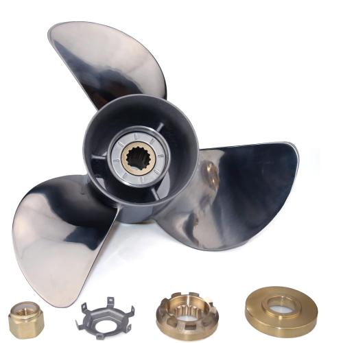 CAPTAIN Stainless Steel Outboard Propeller fit Mercury, 13 Diameter x 19 Pitch, 15 Spline Tooth Boat Motor Prop, RH Propellers for 40 50 70 Force 75 80 90 100 115 125 140 H