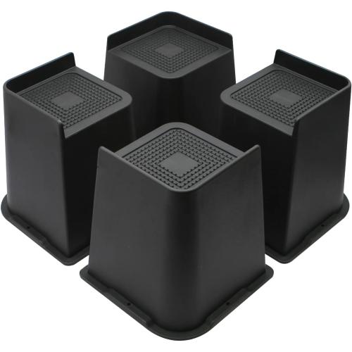 Bed Risers 6 inch, Oversized Furniture Risers, Heavy-Duty Support Up to 6000 Lbs, Lift 6 inch for Couch, Sofa, Table,Chair (Black 4 Pack, 6 inch)