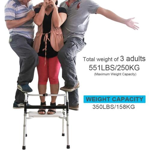 Folding Walker with Wheels,Stand-Up Aid,Portable,Lightweight,Aluminum Alloy