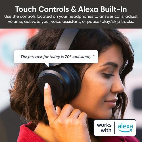 Wyze Headphones Noise Cancelling, Wireless Over Ear Bluetooth Headphones with Mic, Alexa Built-in, HiFi Sound, Transparency Mode for Travel Home Office, Custom EQ via Wyze App