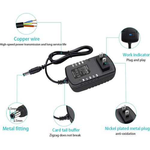 AC Adapter 15V 2A DC Power Supply Charger Input AC 100-240V 50/60Hz to Output DC 15Volt 2Amp 30W Charger Adapter Switching Transformer Converter 15V 2A AC/dc Adapter with 5.5 x 2.5mm Plug