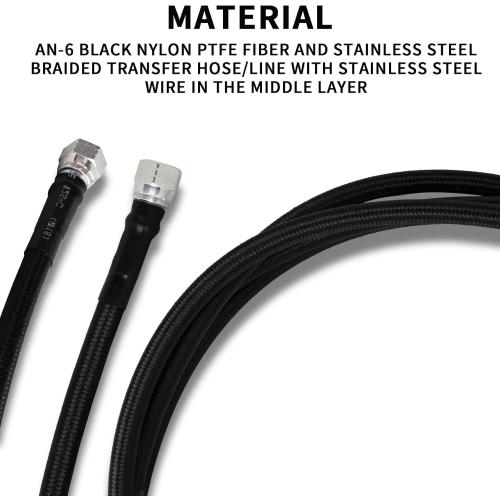 Transmission Cooler Lines - Upgraded 6AN 70-inch Automotive Replacement Black Nylon Braided Hose, Compatible with GM Chevy Ford Turbo 700R4 4L60E 4L65E 4L80E
