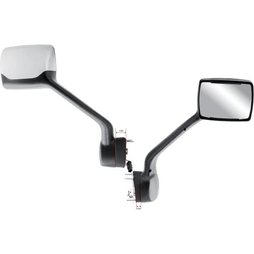 Replacement Passenger Right Side Hood Mirror Chrome Back Cover with Heated for Kenworth T680 New Gen 2022-2026