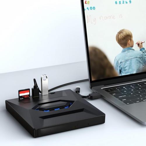 External CD DVD Drive Player Burner Writer for Laptop Desktop, 5 in1 External CD DVD Drive USB 3.0, DVD & CD-ROM  /-RW Disc Drive Player