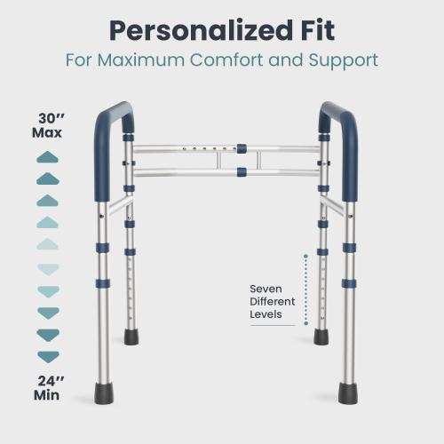 PELEGON Toilet Safety Rails (350 lb) - Adjustable Toilet Safety Frame & Rails, Toilet Safety Rail for Elderly Adults, Toilet Handles for Seniors, Toilet Bars for Elderly & Handicap
