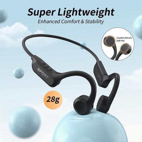 CXK Bone Conduction Headphones Bluetooth 6.0 Open Ear Headphones with Mic, Premium Loud Sound 10-Hour Playtime Bluetooth Headphones, IPX6 Waterproof Sports Headset for Running, Cycling, Walking