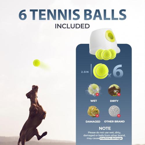 ALL FOR PAWS Automatic Dog Ball Launcher for Medium to Large Dogs, Interactive Dog Ball Thrower Mental Stimulation Dog Toys, Dog Tennis Ball Machine with Standard Tennis Balls, Rechargable & Reliable