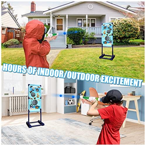 Active Target Game Set for 5 6 7 8 9 10 11 12 Years Old Boys Girls Best Kids Birthday Gift with Moving Shooting Target 2 Foam Blasters and 18 Foam Balls - Compatible with Nerf Blasters