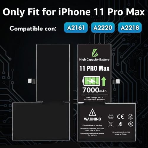 LL TRADER Battery for iPhone 11 Pro Max 7000 mAh High Capacity Replacement Battery for iPhone 11 Pro Max, (A2161、A2220、A2218) with Full Set Repair Tool Kit