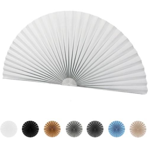 Arch Window Pleated Blinds Half Circle Window Shades Cordless Non-Woven Self Adhesive Shades Half Moon Round Window Cover Easy to Cut & Install