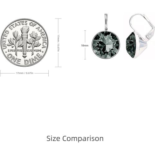 Gorgeous Solitaire Earrings for Women - Embellished with Austrian Crystals, Leverback Drop, Perfect for Any Occasion, Ideal Gifts for Women