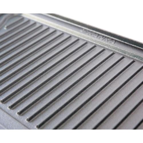 KANKA Grill Cast Iron Griddle - Extra Large Reversible Double-Sided Griddle for Gas Stove, BBQ Grill Plate, Flat Top Skillet for Stove Top, Outdoor Grill - 19.7in x 10.23in, Pre-Seasoned, Black