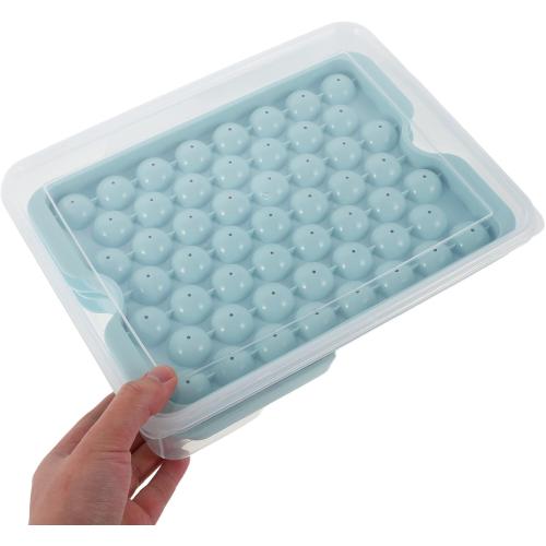 FENICAL Ice Sphere Maker Ice Cube Tray with Lid and Scoop Reusable Pp Material Easy Press Portable Design for Freezing Beverages in Freezer