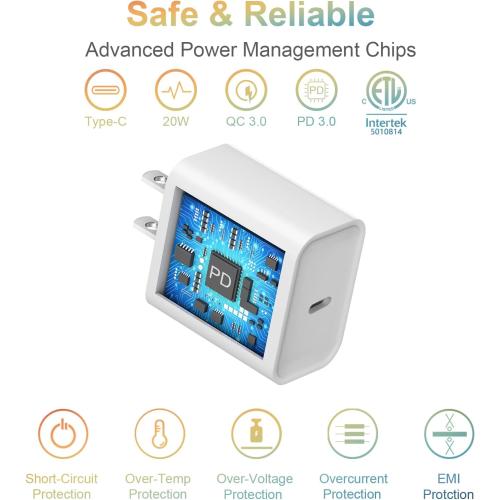 USB C Charger Block for iPhone 17 Wall Charger 20W Power Adapter for iPhone 17/17 Air/17 Pro/17 Pro Max, 16 15 14 13 12 11, iPad, Google, Samsung Fast and Convenient Charging, Type C Charger Bolck