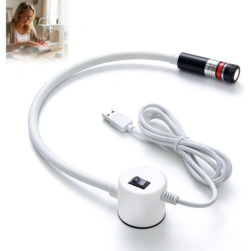 Magnetic Positioning Quilting Light for Sewing Machine, Sewing Red Guide for Straight Stitching, Quilting Red Light with Crosshair, Adjustable Hands-Free Precision Sewing and Quilting Aid Tool