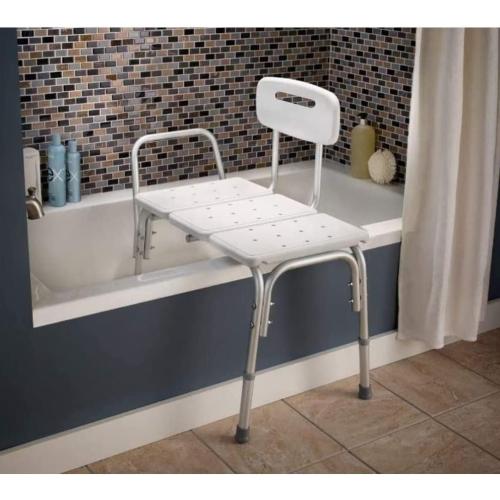 Carex Shower Bench and Shower Chair For Elderly and Disabled with Height Adjustable Legs, Tub Bench Converts to Right or Left Hand Entry, Shower Chair For Bathtub