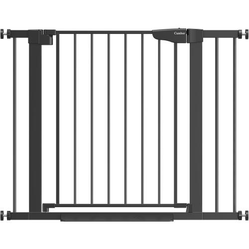 Cumbor 29.7-40.6 Baby Gate for Stairs, Mom's Choice Awards Winner-Dog Gate for Doorways, Pressure Mounted Auto-Close Pet Gates for Dogs Indoor, Safety Child Gate with Easy Walk Thru Door, Black
