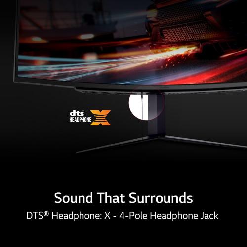 LG 49 Ultragear DQHD (5120x1440) Curved Gaming Monitor, 240Hz, 1ms, VESA DisplayHDR 1000, HDMI 2.1, DisplayPort, 4-Pole HP Out DTS HP:X, AMD FreeSync Premium Pro, Tilt/Swivel/Height Stand, Black