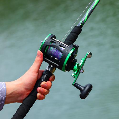 Sougayilang Progressive Glass Fishing Pole Conventional Reel Combo Medium Heavy for Catfish Salmon and Steelhead-7'0