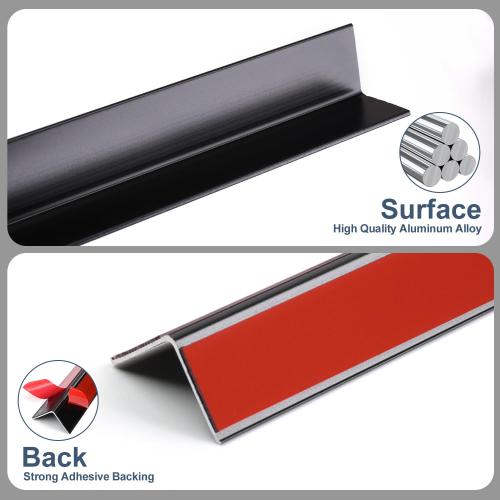 4Pack 48″ Decorative Metal Inside Corner Trim, Aluminum Peel and Stick Molding Trim for Walls, Baseboard, Ceiling, Backsplash Panel, Kitchen, Toilets, Bathroom, Tiles (48in×0.8in×0.8in,Black)