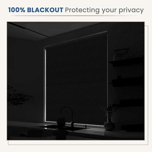 Color Grey Grandekor Cellular Shades Cordless, Honeycomb Blinds Blackout Thermal Insulated, Pull Down Window Shade for Bedroom, Easy Lift & Lower Room Darkening Blinds, White-White