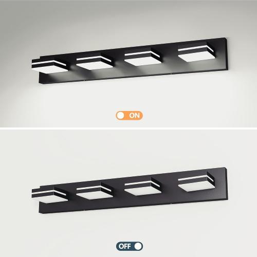Modern LED Vanity Light, 4-Lights Wall Sconce for Bathroom and Mirror, Sleek Minimalist Design, Energy-Efficient, Easy to Install
