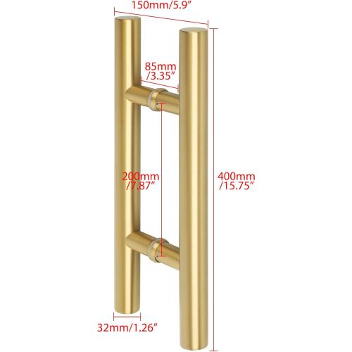 GOLD Alise 16 Shower Door Handle,Sliding Shower Glass Door Pull, Round Back to Back Handle for Shower Doors,SUS304 Stainless Steel Shower Hardware Replacement Parts,Gold Finish,LS7040Y-G