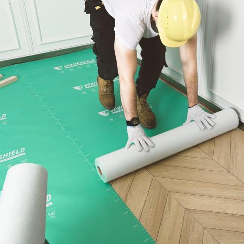 Green 39 x 100' Heavy-Duty Temporary Floor Protection for Construction & Renovation, Green, Surface Protection Film for Hardwood Floors, Tile&Hard Paint Protection. (H-300G 39 x 100')