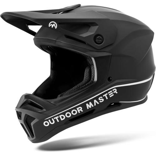 OutdoorMaster Full Face Mountain Bike Helmet for Men & Women - Durable, Impact Resistant, Ventilated, Adjustable Visor - Downhill Race BMX MTB Helmet