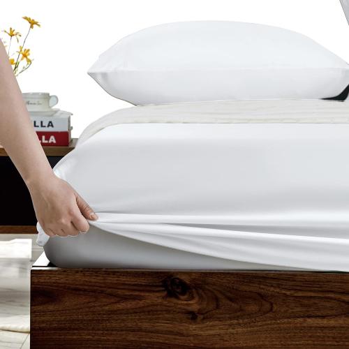 FreshCulture Queen Fitted Sheets, Bulk Pack of 6, Deep Pocket, Soft Microfiber Bottom Sheets for Home, Salons, Hotels, Queen Size Fitted Sheets Only (White)