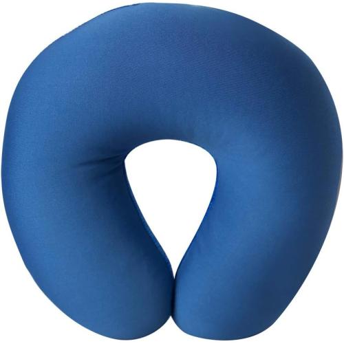 Cloudz Kids Dual Comfort Microbead Airplane Travel Neck Pillow. Super Soft Cozy Plush on One Side, Cool Relaxing Spandex on The Other! Keep Your Kids Comfy and Supported at Home or On The Go! - Blue