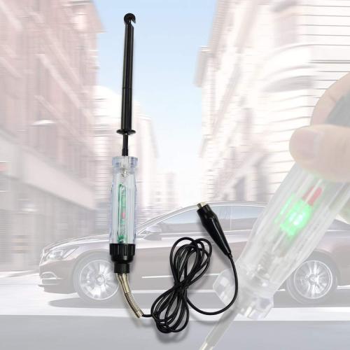 ALLOSUN GK5225 Automotive Wire Piercing DC Voltage Circuit 6V / 12V Hook Probe Tester 59 Inch Cord with LED & Buzzer Indicator, White