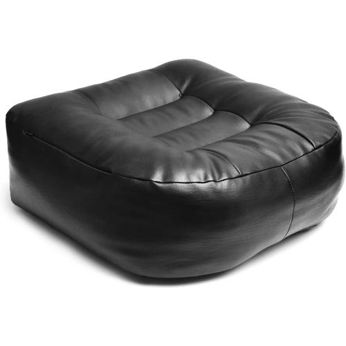 YOUFI Super Thicken Leather Car Seat Cushion for Adults - Portable Angle Lift Seat Pad with Breathable Cover, Handle, and Buckle - Ideal for Trucks, SUVs, and Office Chairs(Black)