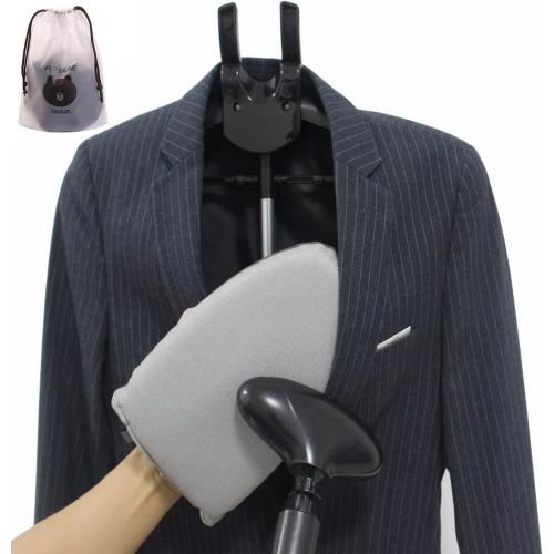 Garment Steamer Ironing Gloves and Handheld garment steamer clothes rack, Grey Ironing Gloves   clothes rack, 9.5x6x1.2 inches