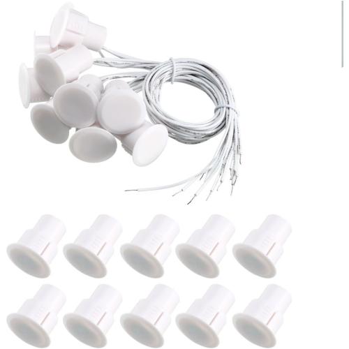 uxcell N.C. Recessed Wired Security Window Door Contact Sensor Alarm Magnetic Reed Switch White RC-36 10pcs