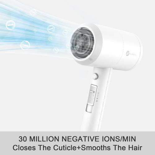 Slopehill Professional Ionic Hair Dryer, Powerful 1800W Fast Drying Low Noise Blow Dryer with 2 Concentrator Nozzle 1 Diffuser Attachments for Home Salon Travel (White)