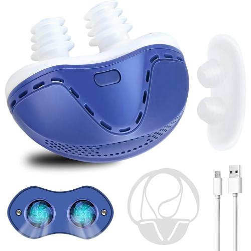 Anti Snoring Devices, Double Vortex Anti Snoring Device, Snoring Solution, Adjustable Wind Speed, Suitable for All Nose Shapes, Stop Snoring Suitable for Men and Women, Blue-TY01