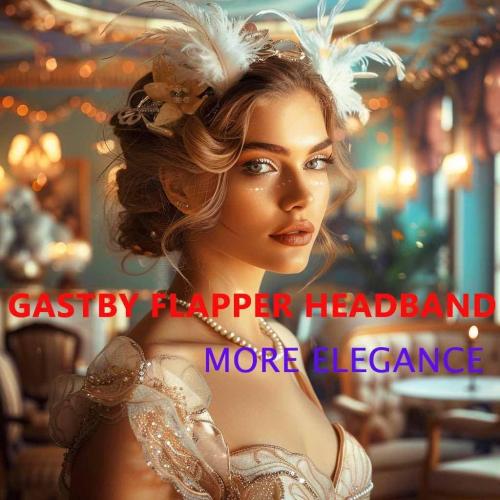 1920s Flapper Headpiece Black Flapper Accessories Gatsby Headpiece For Women