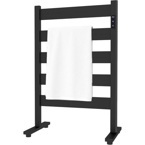 Size 5 Bars Color Black Towel Warmers for Bathroom, Space Aluminum Heated Towel Racks for Bathroom, with Built-in Timer&Temperature Adjustment, Freestanding Towel Heater,Matte Black,5 Bars